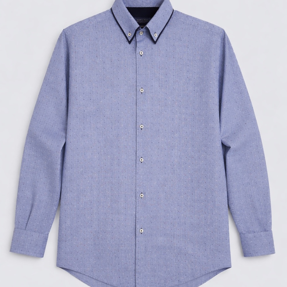Zara Men's Blue Dress Shirt Slim Fit Size XL